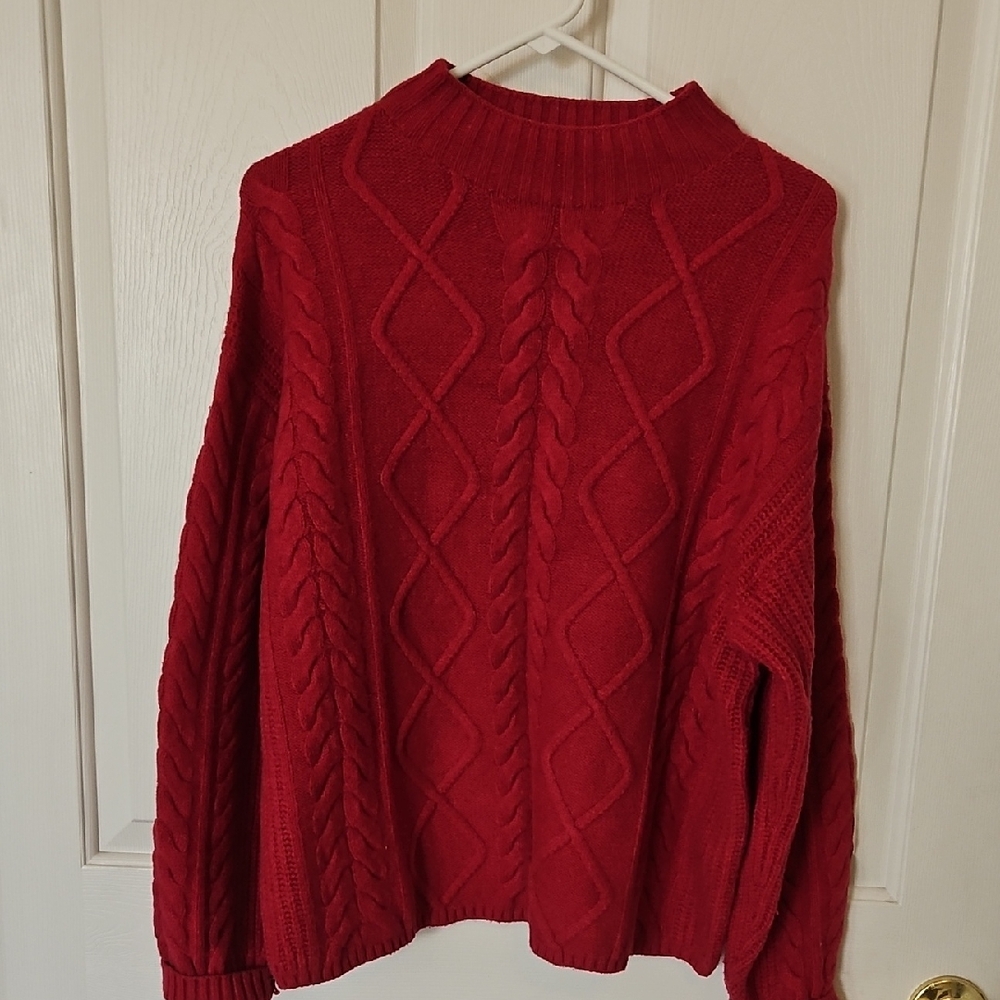 Deep Pink Old NAVY Cable Sweater Size Large Tall